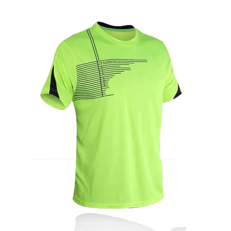 2025 été nouveaux hommes séchage rapide à manches courtes salle de sport course absorbant l'humidité col rond T-shirt entraînement exercice gymnase Sweatsh MAEJORKEN