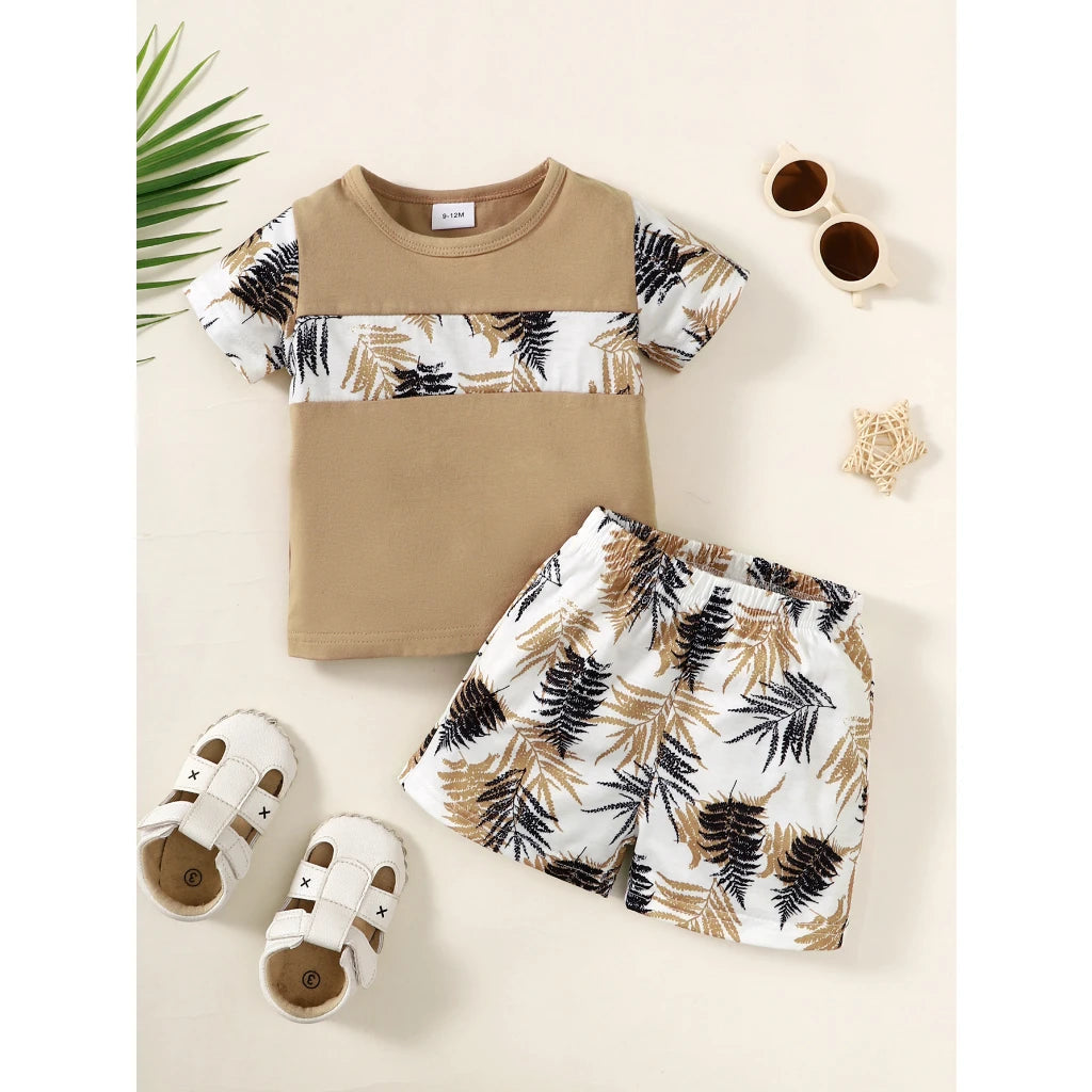 Ensemble de vêtements pour bébé garçon de 1 à 3 ans, haut à manches courtes + Short, 2 pièces, tenue décontractée quotidienne d'été, vêtements de Style plage pour tout-petits garçons MAEJORKEN