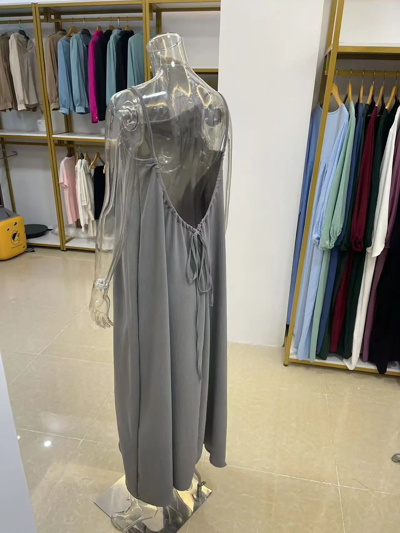 Nouvelle arrivée : Robe longue décontractée sans bretelles ni dos pour femme, confortable pour la maison et la nuit MAEJORKEN