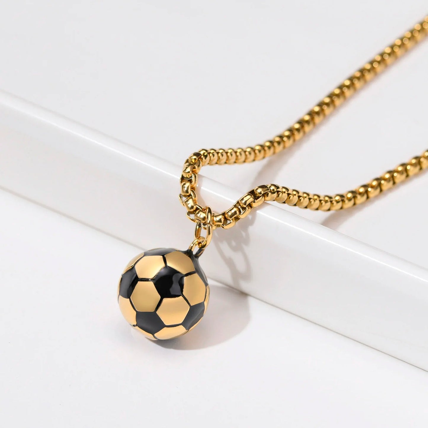 Vnox – colliers de Football 3D pour hommes, pendentifs Scoocer décontractés en acier inoxydable massif, cadeaux pour amoureux du sport pour garçons MAEJORKEN