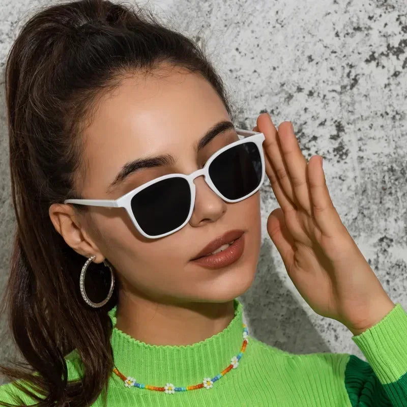 Lunettes De soleil carrées femme rétro marque Designer nuances noir