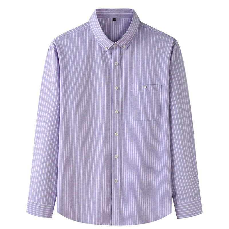 Chemise homme bleu rayé Oxford coton flanelle grande taille 5XL 6XL 7XL 8XL 10XL élégant bureau surdimensionné manches longues mince rouge blanc MAEJORKEN