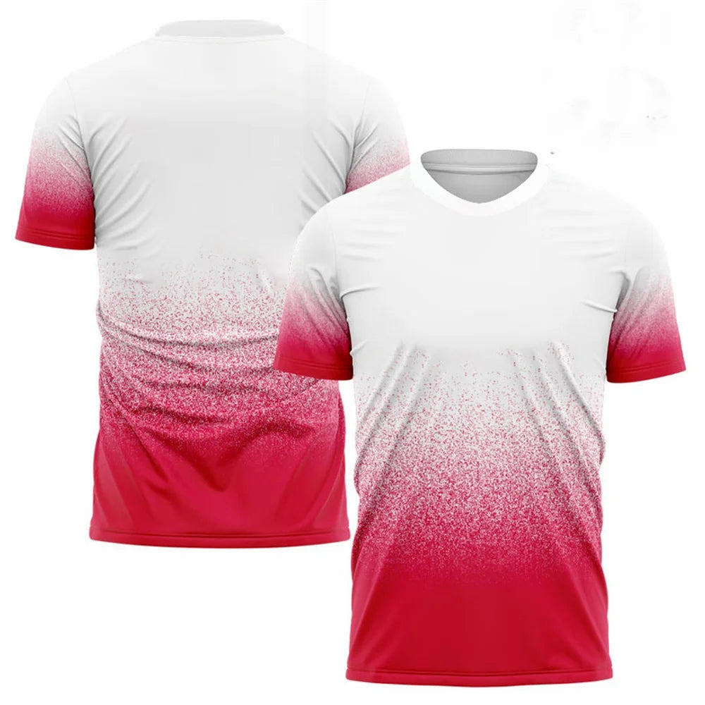 Mode dégradé Harajuku hommes t-shirt Badminton Tennis formation 3d été séchage rapide t-shirts de sport col rond à manches courtes hauts MAEJORKEN