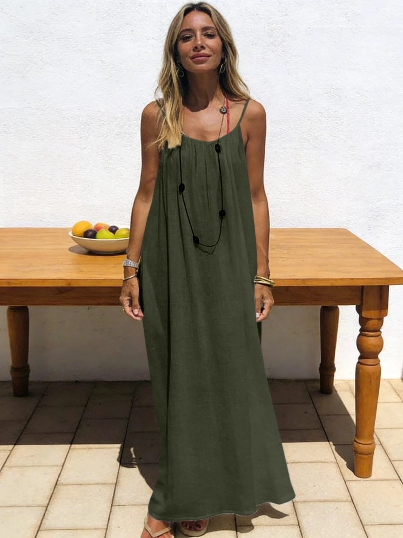 Nouvelle arrivée : Robe longue décontractée sans bretelles ni dos pour femme, confortable pour la maison et la nuit MAEJORKEN