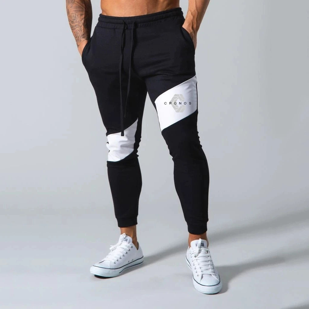 CRONOS GYM imprimer pantalon hommes pantalons de sport décontractés course entraînement Jogging vêtements de sport hommes Patchwork Joggers pantalons de survêtement pantalons longs MAEJORKEN