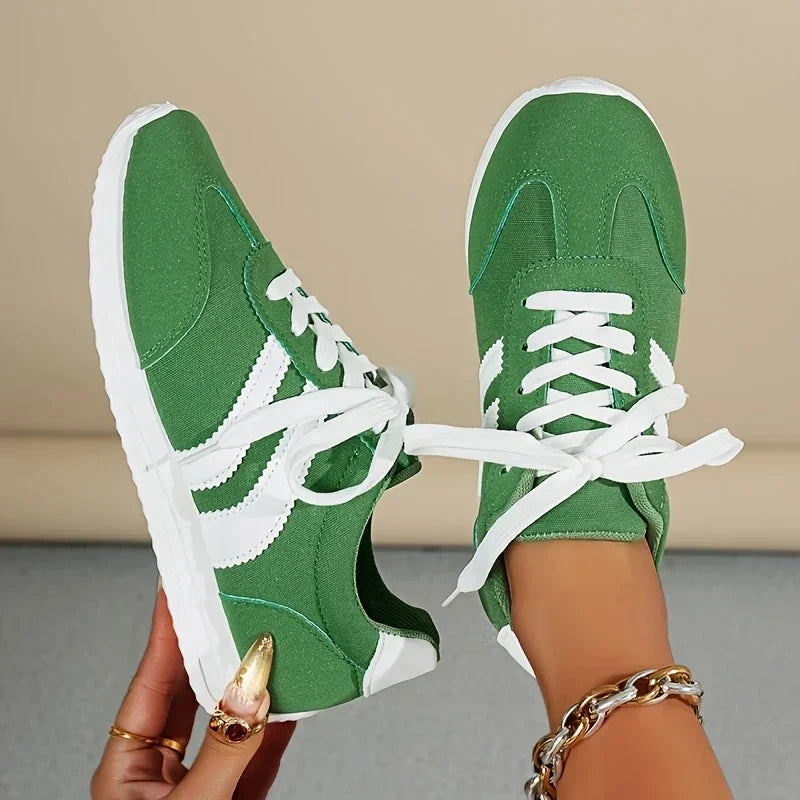 2025 printemps nouvelles femmes baskets confortable en plein air mode polyvalent plat espadrilles décontractées à lacets femmes chaussures de sport grande taille MAEJORKEN