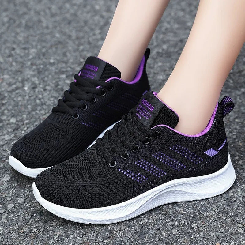 Litfun femmes chaussures de sport décontractées mode femme fond souple baskets respirant maille chaussures de course loisirs chaussures plates légères MAEJORKEN