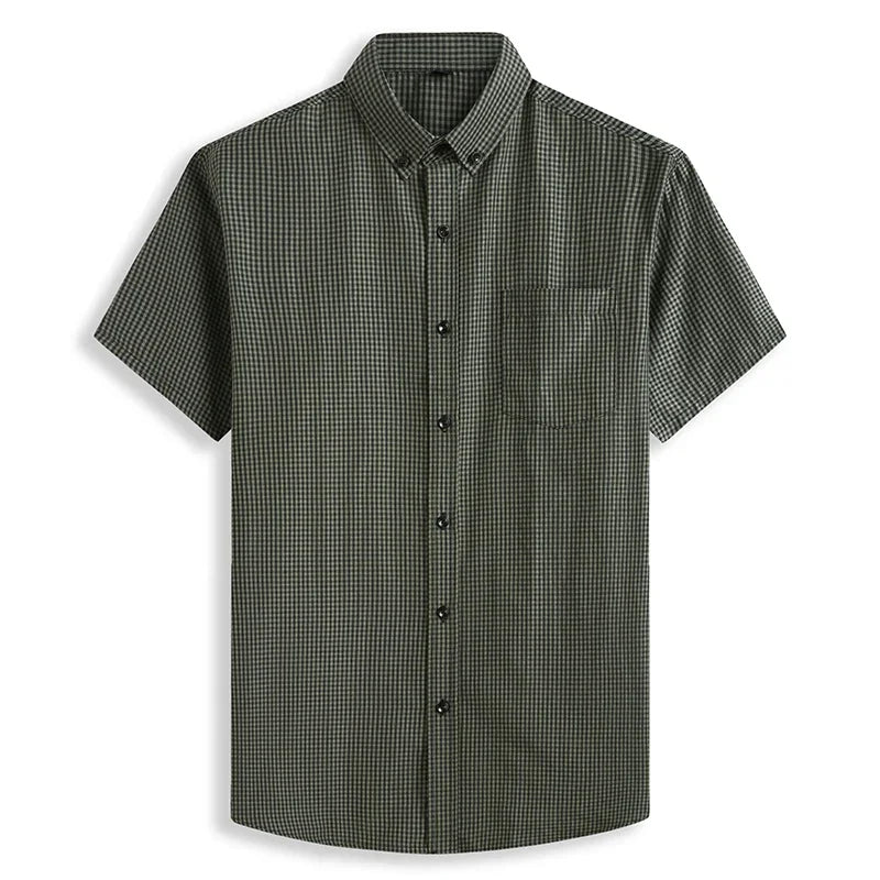 Chemises à carreaux confortables manches courtes, pur coton grande taille du M au 8XL
