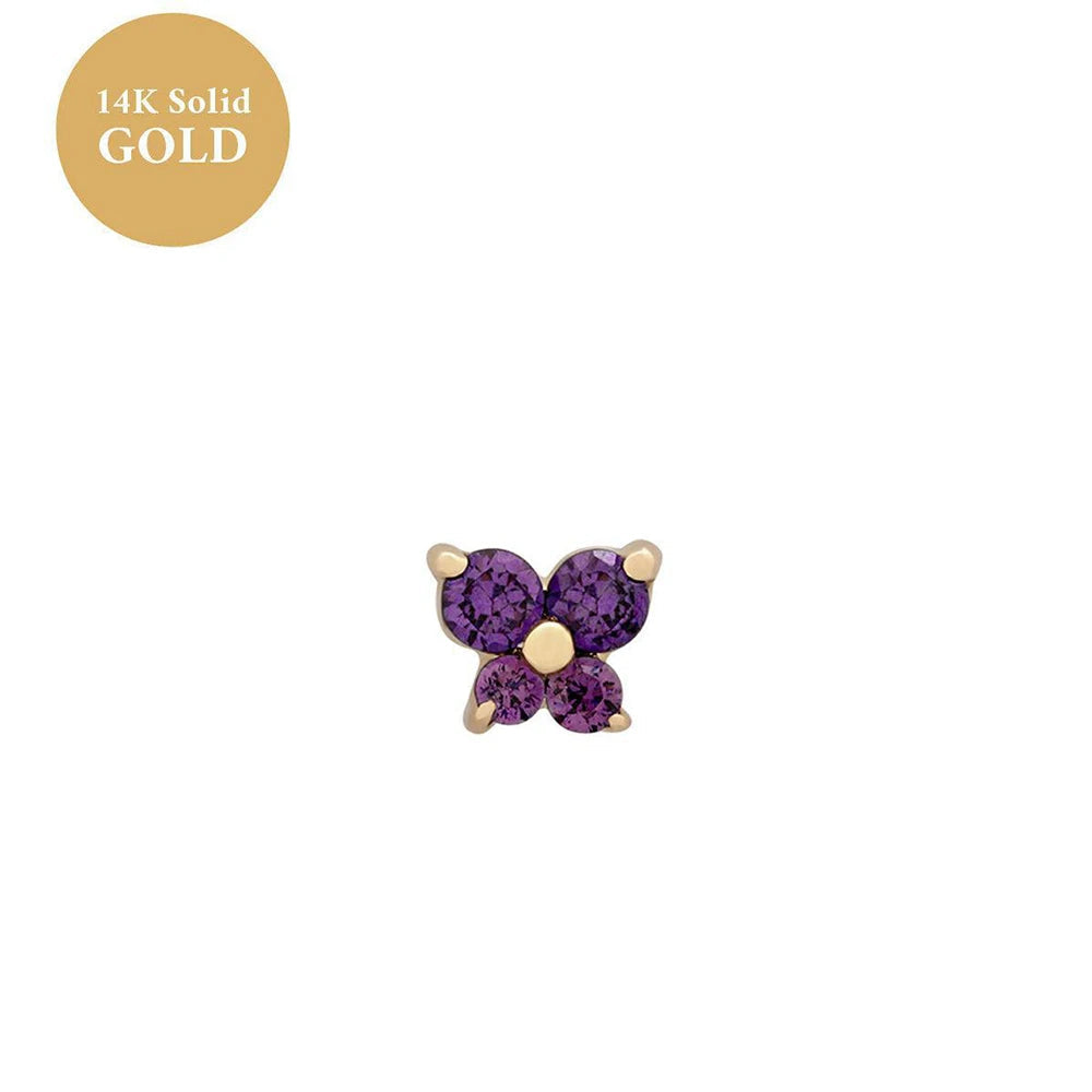 Mini boucles d'oreilles en acier inoxydable, pierre de naissance, 12 Constellation, Cartilage, papillon, bijoux de perçage hypoallergéniques, 1 pièce MAEJORKEN