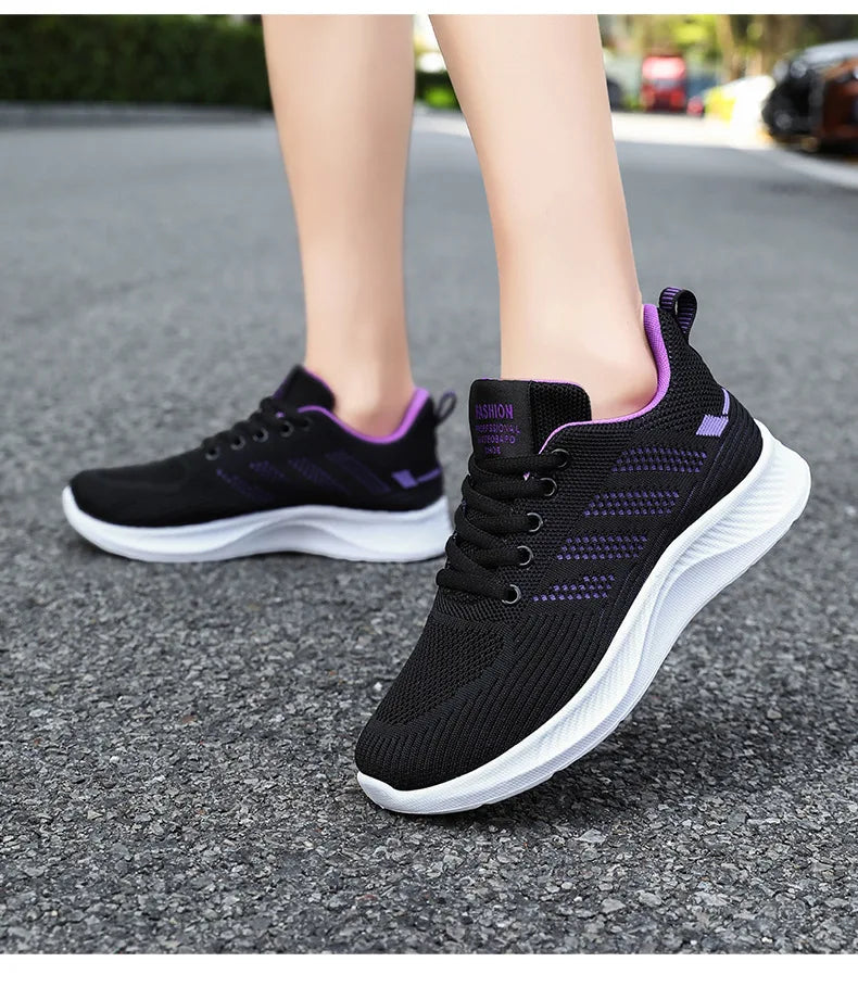 Litfun femmes chaussures de sport décontractées mode femme fond souple baskets respirant maille chaussures de course loisirs chaussures plates légères MAEJORKEN