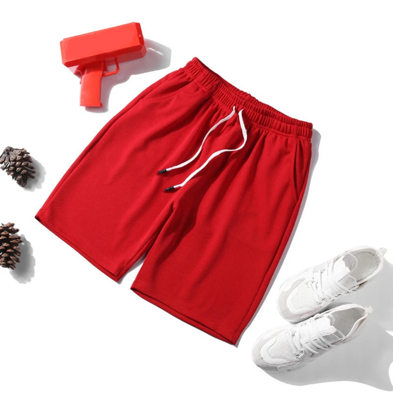 Nouveaux hommes d'été maille courte salle de sport musculation décontracté Shorts amples en plein air Fitness plage pantalons courts couleur unie mâle pantalon de survêtement MAEJORKEN