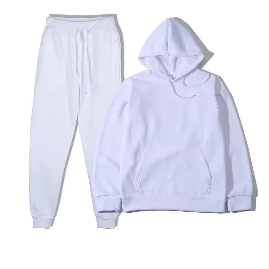 Ensemble survêtement couleur unie sweat à capuche + pantalon du S au 3XL