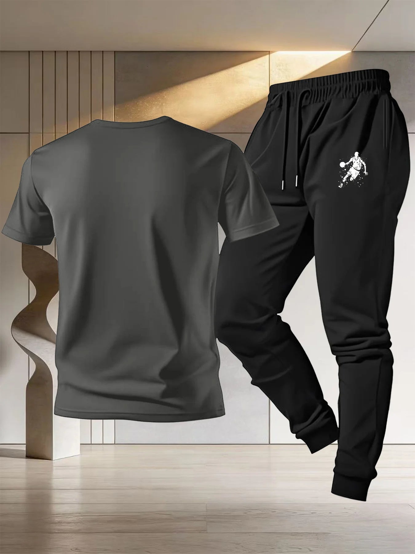 Vêtements de sport de basketball pour hommes, t-shirt d'été en pur coton à manches courtes, pantalon de sport léger, nouveau style 2026, coupe ample MAEJORKEN