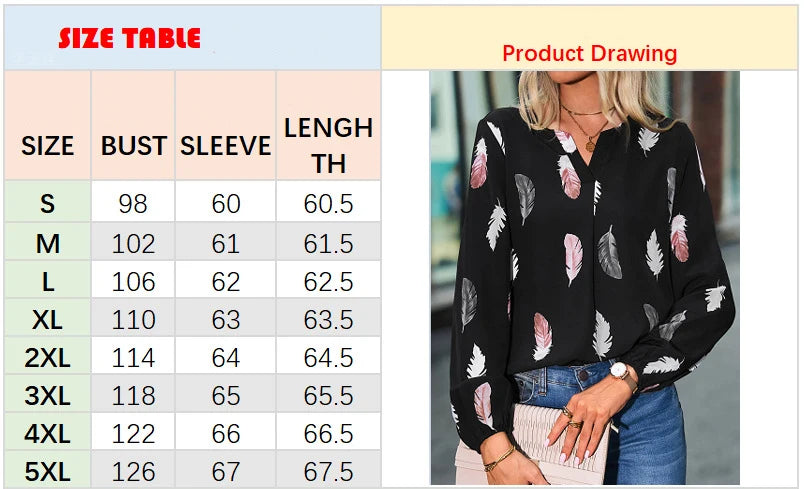 Mode femme Blouse chemises pour femmes haut élégant à manches longues motif de plumes femmes hauts élégant en mousseline de soie Mujer femme vêtements MAEJORKEN