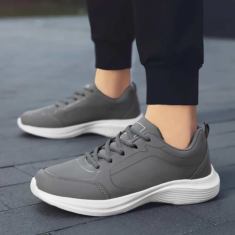 YRZL hommes chaussures de Sport en cuir chaussures de course en plein air baskets imperméables hommes légers hommes athlétique Sneaker Tenis Masculino MAEJORKEN