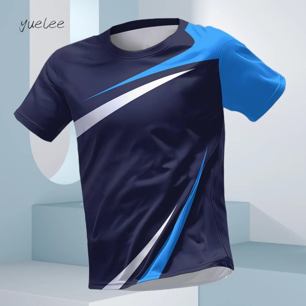 T-Shirt d'été à manches courtes pour hommes, respirant, course à pied, Fitness, sport, décontracté, col rond, surdimensionné, hauts quotidiens pour hommes MAEJORKEN