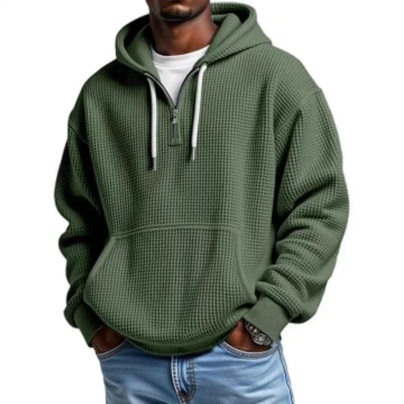 2025 printemps automne nouveaux hommes gaufre à capuche haut rue vacances manches longues sweat-shirt décontracté mode sortie quotidien homme à capuche MAEJORKEN