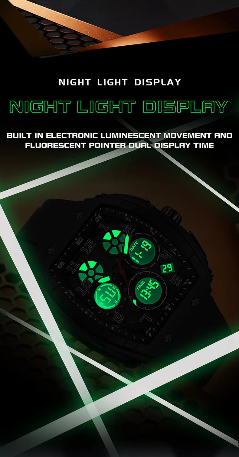 2025 marque hommes montre électronique montre numérique multifonctionnel réveil mode tendance Silicone étanche mâle mode horloge MAEJORKEN