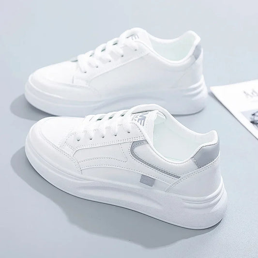Baskets en cuir PU à lacets, respirantes, décontractées, pour Jogging du 35 au 43