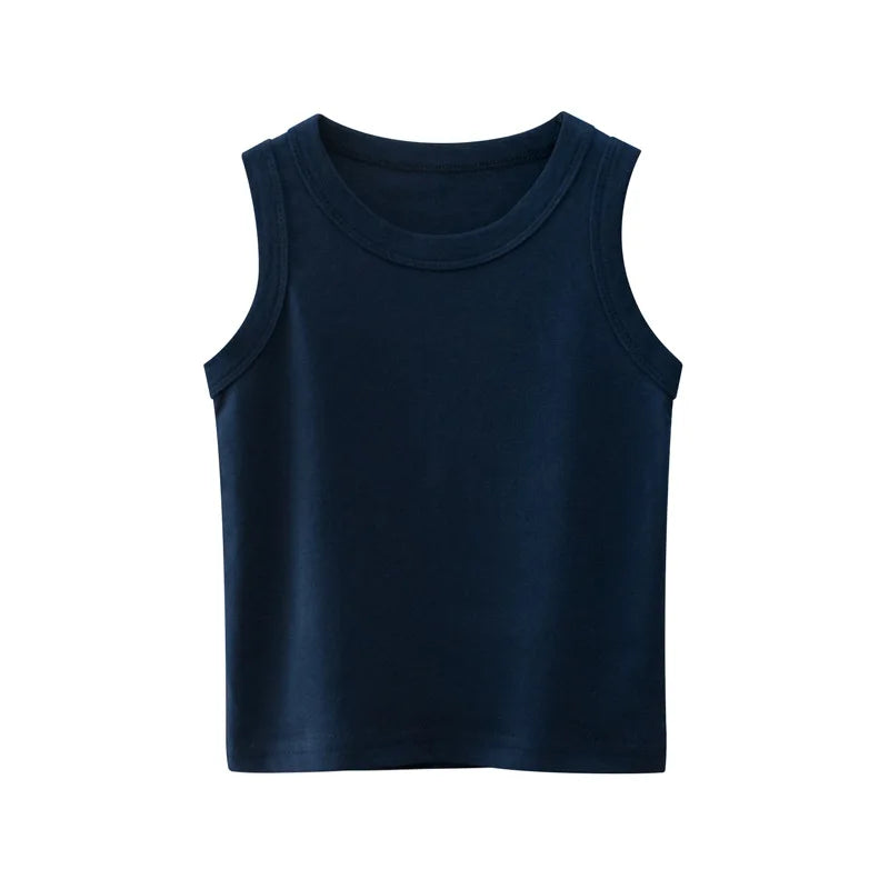 Débardeur en coton à col rond pour garçons, décontracté, confortable et respirant, vêtements d'été pour enfants, gilet pour bébé MAEJORKEN
