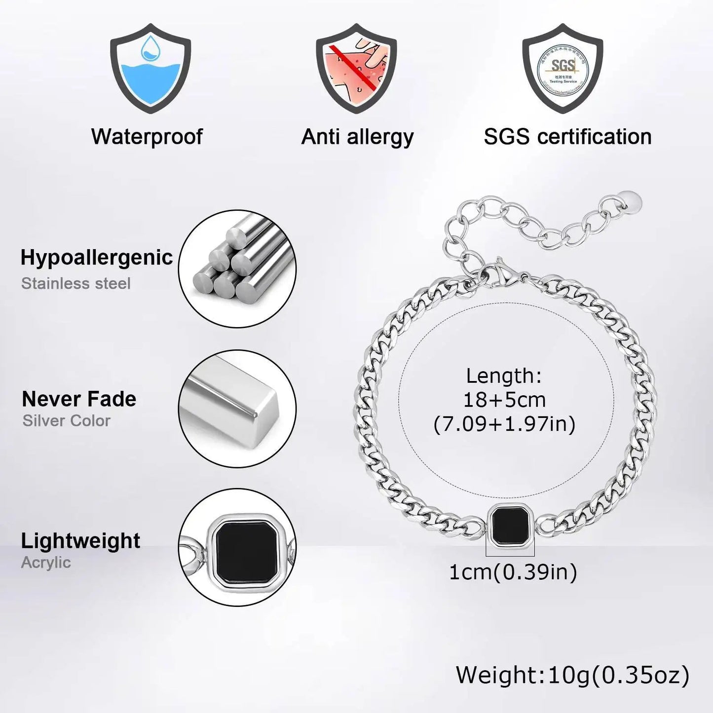 Bracelet tendance pour hommes, Bracelet à chaîne cubaine en acier inoxydable, cadeau de bijoux pour mari BBF fils MAEJORKEN