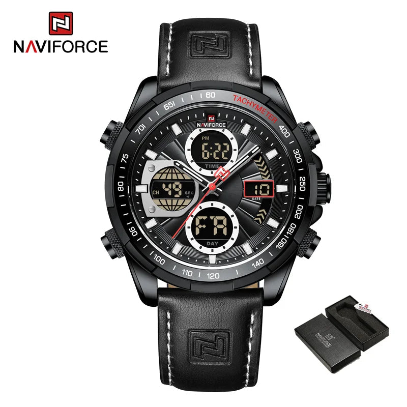 NAVIFORCE montre militaire pour hommes chronographe multifonction sport 3ATM étanche avec alarme affichage jour et Date horloge cadeaux masculins MAEJORKEN