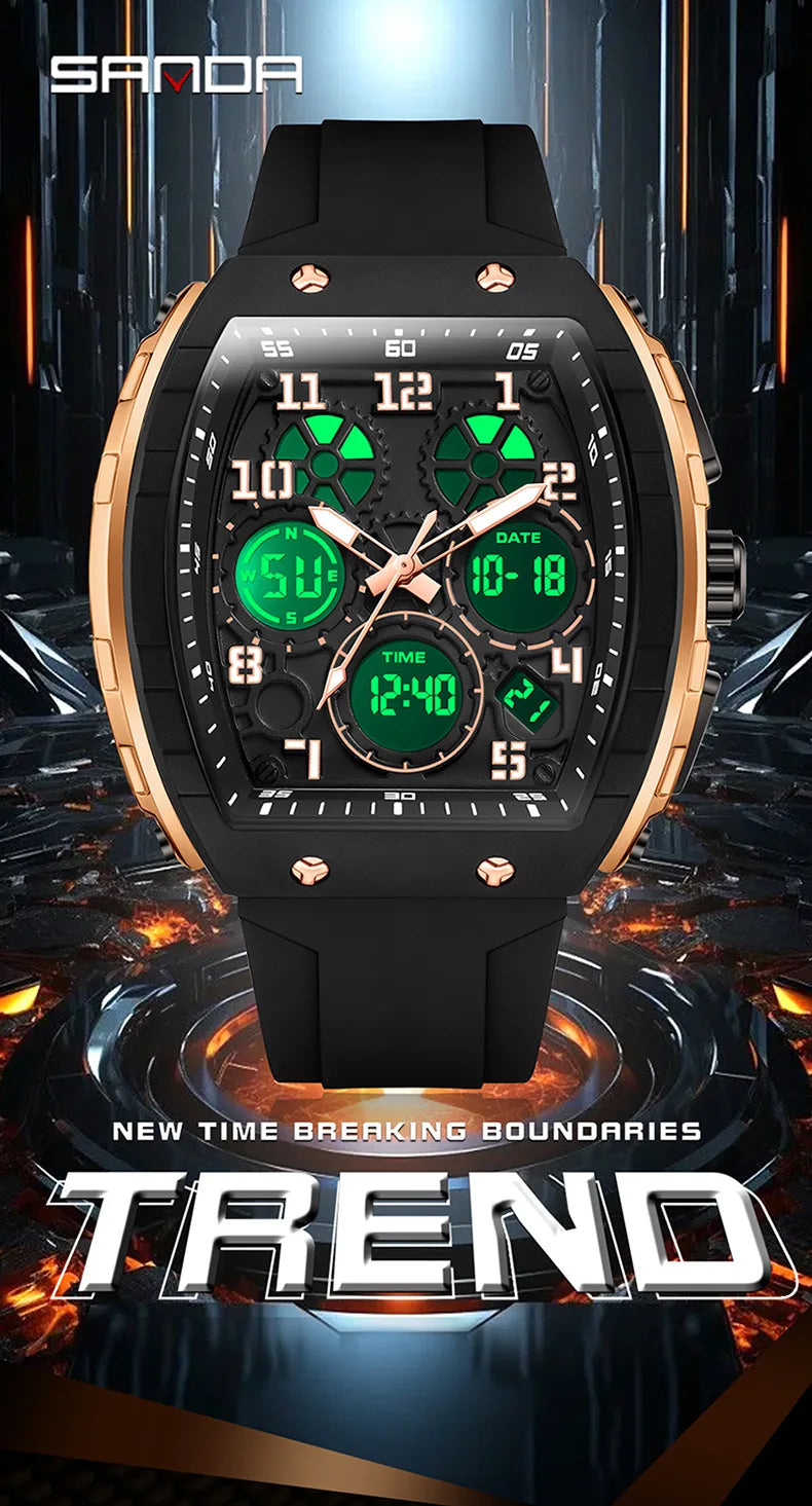 2025 marque hommes montre électronique montre numérique multifonctionnel réveil mode tendance Silicone étanche mâle mode horloge MAEJORKEN