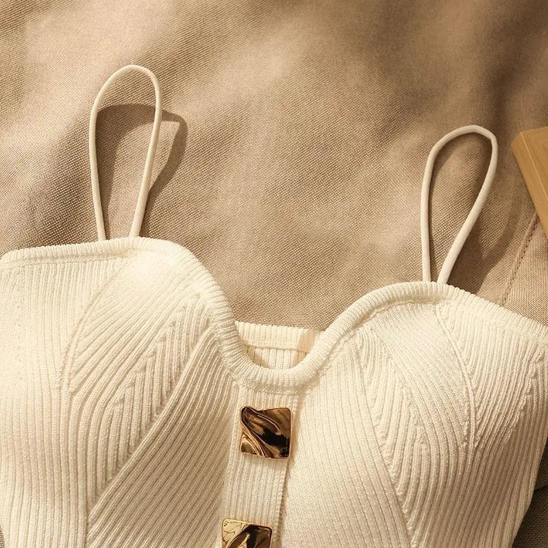 Camisole en tricot sergé pour femme, coupe ajustée, sans manches, crop top d'été, sans rembourrage, respirant, confortable, décontracté et chic MAEJORKEN