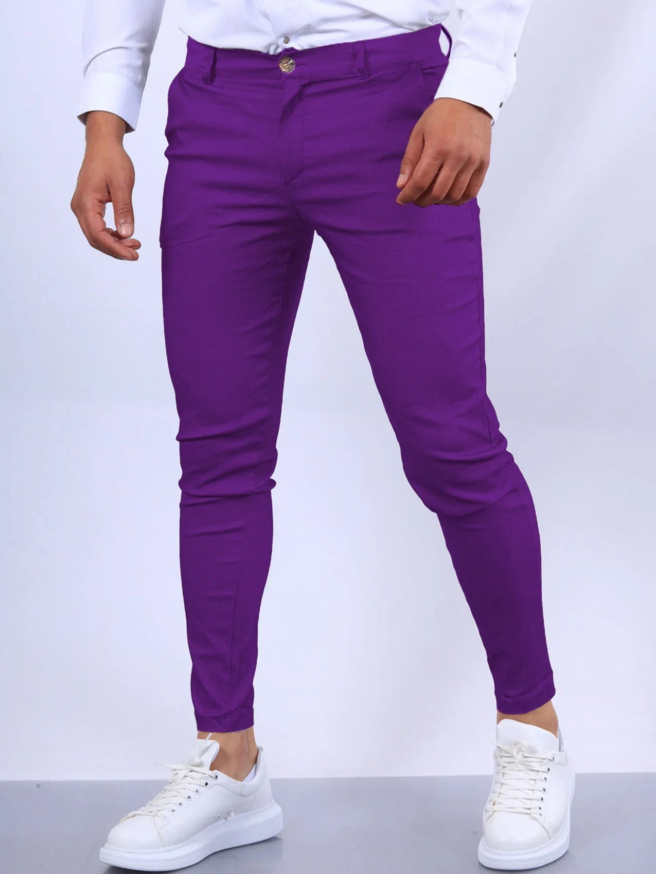 Pantalon Slim couleur unie du S au 3XL