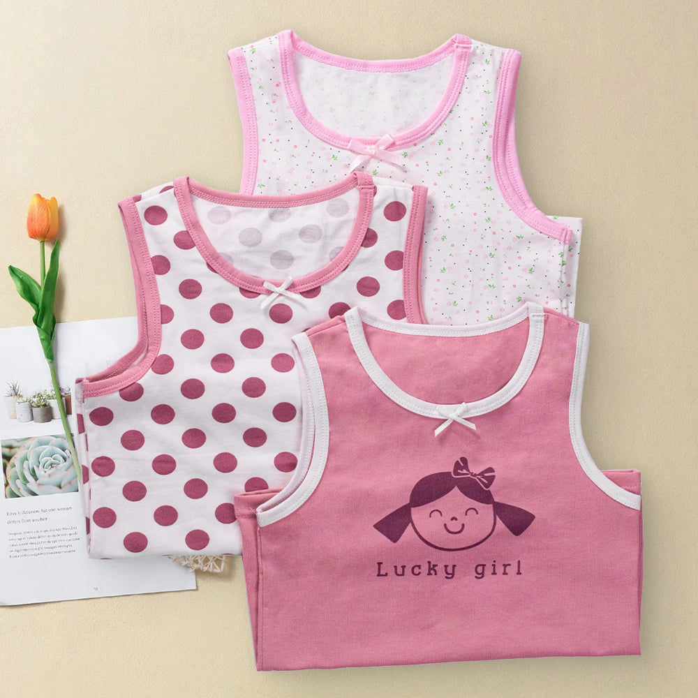 Débardeur d'été pour enfants filles, t-shirt sans manches, gilet à fleurs de dessin animé, Camisoles, maillot de corps en coton, t-shirts pour jeunes adolescents, 2024 MAEJORKEN