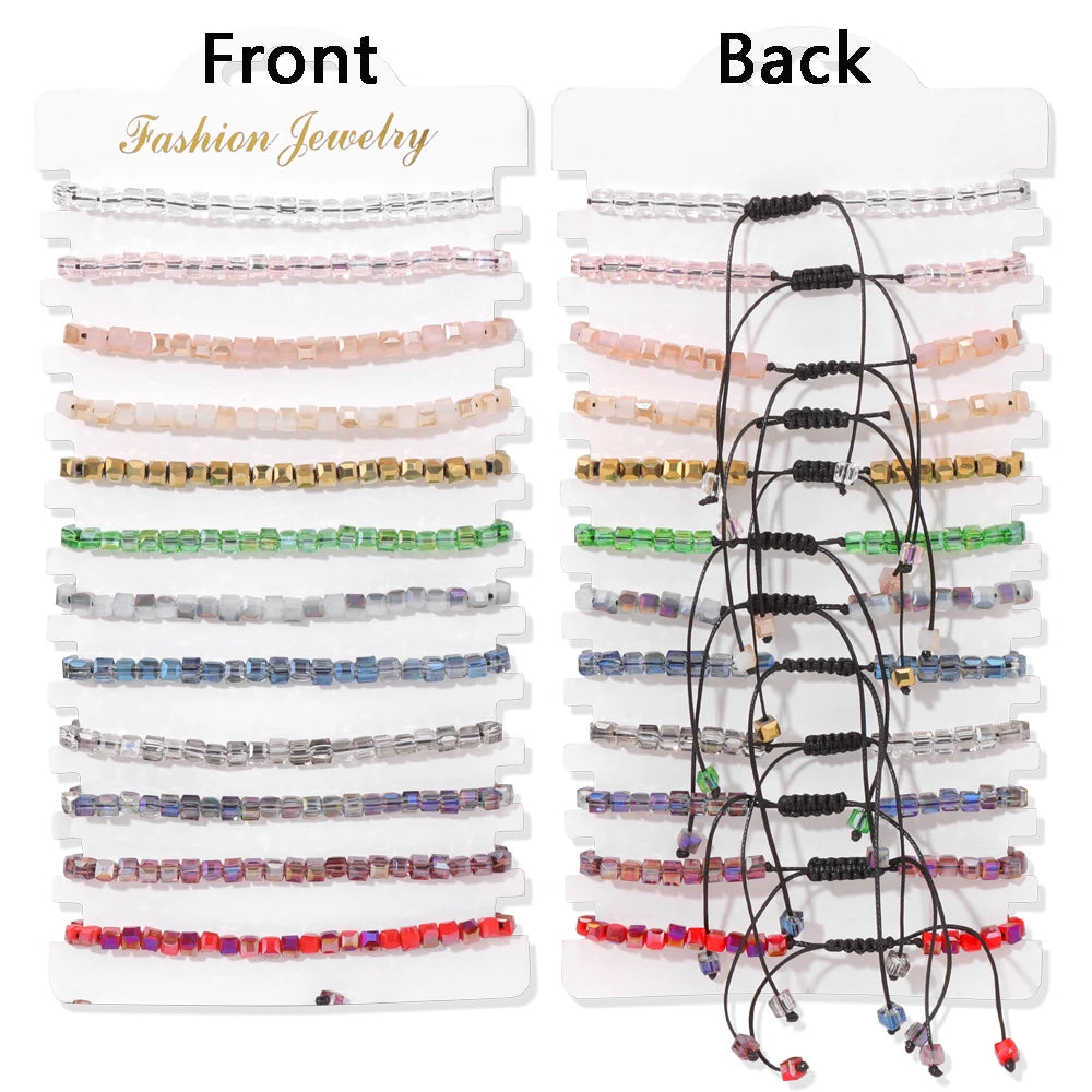 12 pièces/ensemble coloré pierre naturelle tressé Bracelet guérison cristal à la main Bracelets porte-bonheur Bracelets bijoux femmes hommes cadeaux MAEJORKEN