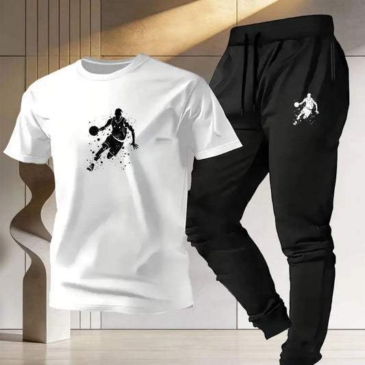 Vêtements de sport de basketball pour hommes, t-shirt d'été en pur coton à manches courtes, pantalon de sport léger, nouveau style 2026, coupe ample MAEJORKEN