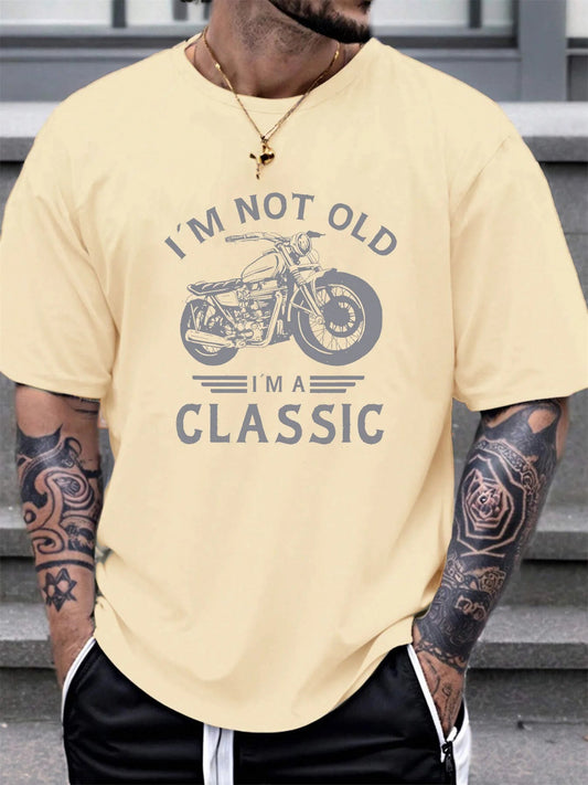 T-shirt à manches courtes et col rond pour hommes, 100% pur coton, décontracté, ample, modèle de voiture classique, imprimé, sport, été MAEJORKEN