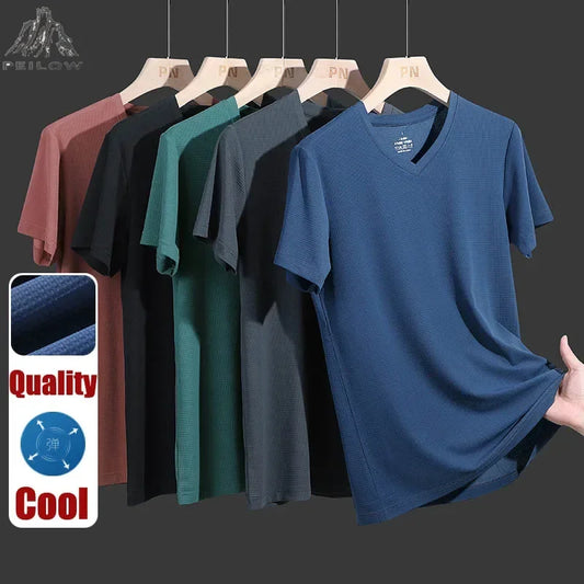 T-shirt à col en V pour hommes  grande taille, 7XL, 8XL, 9XL
