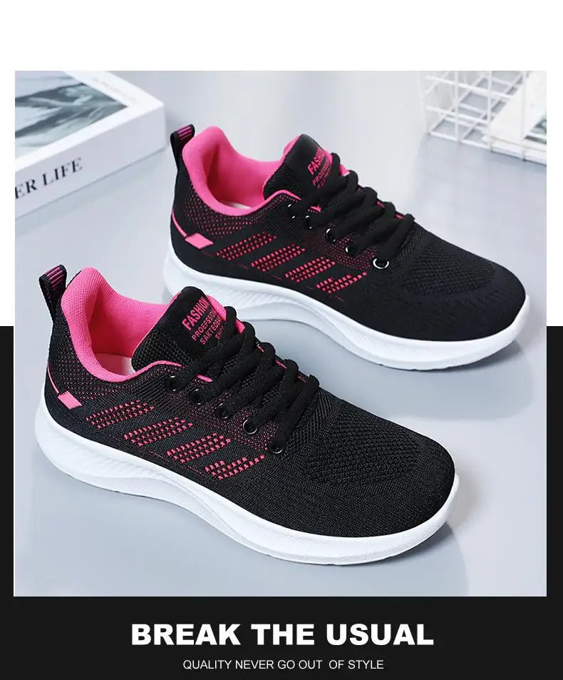 Litfun femmes chaussures de sport décontractées mode femme fond souple baskets respirant maille chaussures de course loisirs chaussures plates légères MAEJORKEN