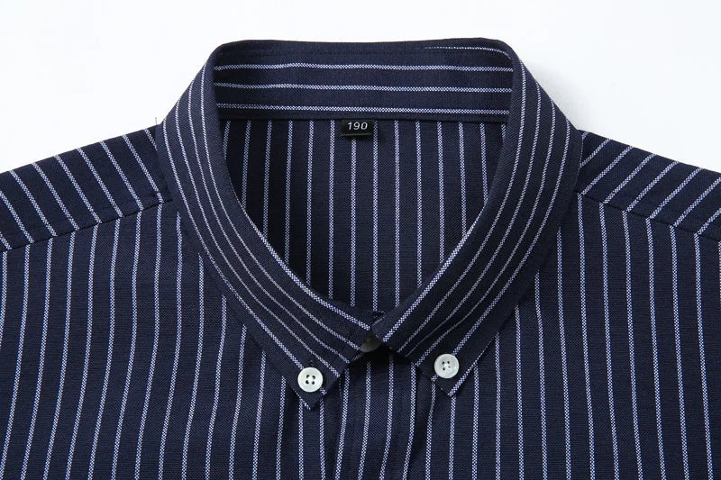 Chemise homme bleu rayé Oxford coton flanelle grande taille 5XL 6XL 7XL 8XL 10XL élégant bureau surdimensionné manches longues mince rouge blanc MAEJORKEN