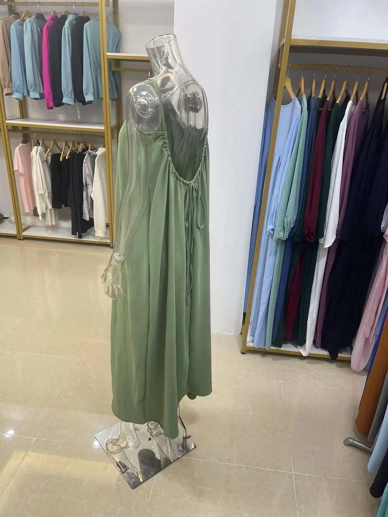 Nouvelle arrivée : Robe longue décontractée sans bretelles ni dos pour femme, confortable pour la maison et la nuit MAEJORKEN