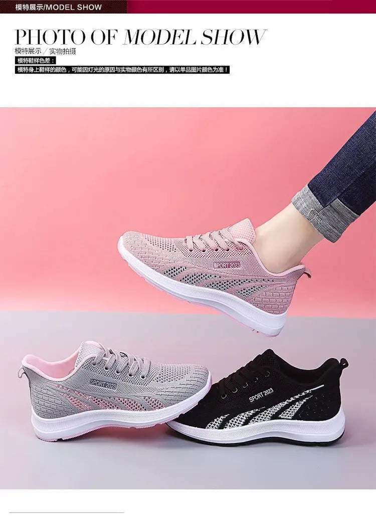 Chaussures de course respirantes pour femmes, baskets d'été légères en maille à coussin d'air, chaussures de sport d'extérieur à lacets, chaussures d'entraînement MAEJORKEN