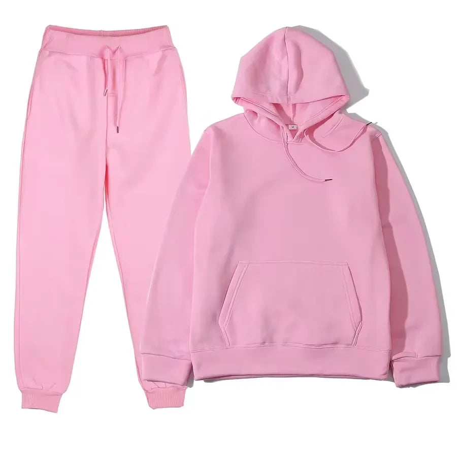 Ensemble survêtement couleur unie sweat à capuche + pantalon du S au 3XL