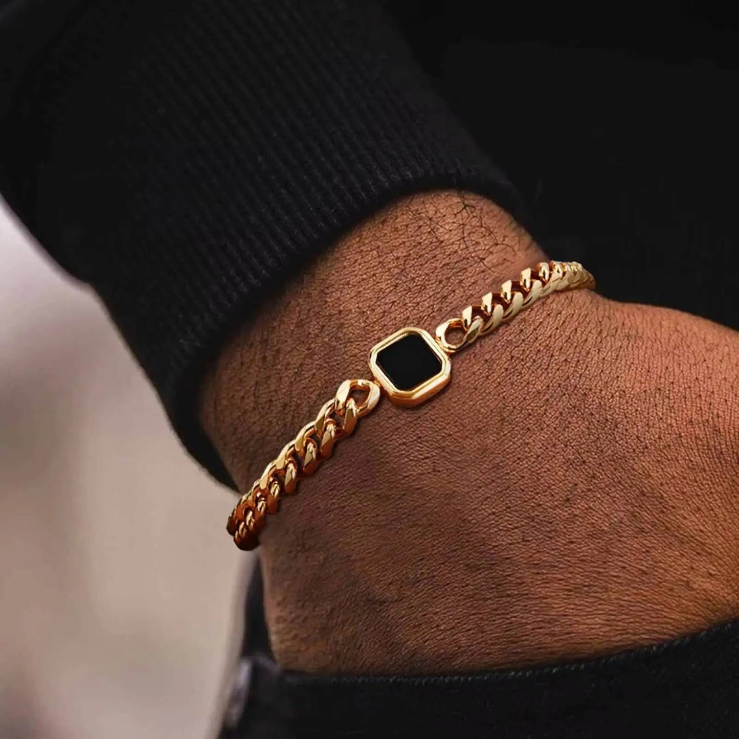Bracelet tendance pour hommes, Bracelet à chaîne cubaine en acier inoxydable, cadeau de bijoux pour mari BBF fils MAEJORKEN