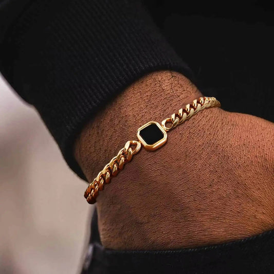 Bracelet tendance pour hommes, Bracelet à chaîne cubaine en acier inoxydable, cadeau de bijoux pour mari BBF fils MAEJORKEN