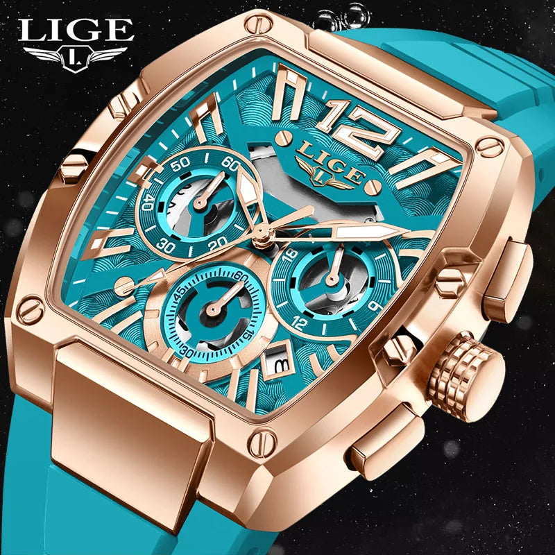 LIGE hommes montre haut tendance marque de luxe Silicone montre militaire hommes sport décontracté étanche Date Quartz montres pour hommes MAEJORKEN