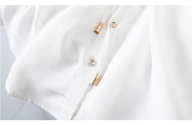 Chemise décontractée en mousseline de soie à manches longues du L au 3XL