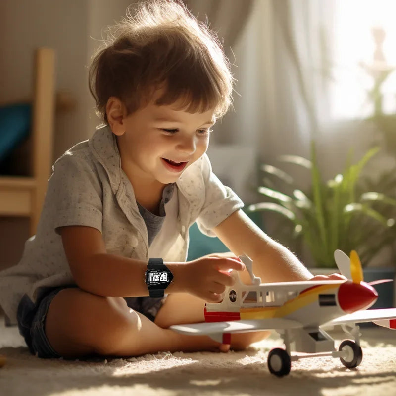 Montres numériques créatives pour enfants, lumineux, étanche, bracelet en Silicone, montre de sport pour hommes, réveil multifonction MAEJORKEN