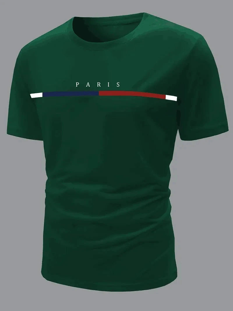 T-shirt confortable pour hommes, T-shirt à motif imprimé sur le thème de Paris, vêtements d'été pour hommes, vêtements pour hommes MAEJORKEN