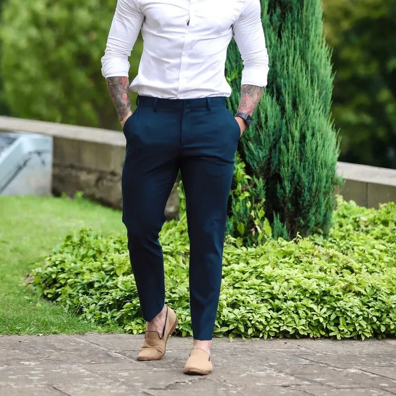 Pantalon Slim couleur unie du S au 3XL