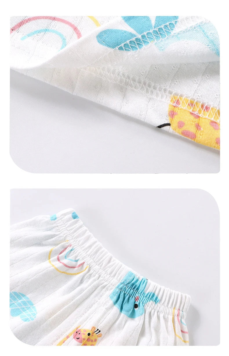 Vêtements pour mères et enfants, en coton imprimé, T-shirt, gilet, hauts et shorts, ensembles pour garçons et filles, mignons et respirants, été MAEJORKEN