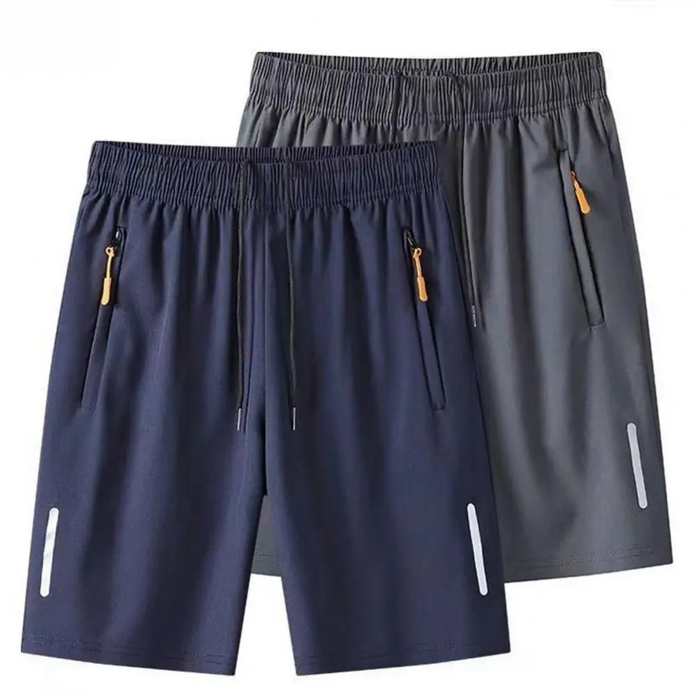 Pantalon court d'été en soie glacée pour hommes, grande taille, Cool, mode masculine, fin, ample, séchage rapide, pantalon de survêtement, Sport décontracté, extensible MAEJORKEN