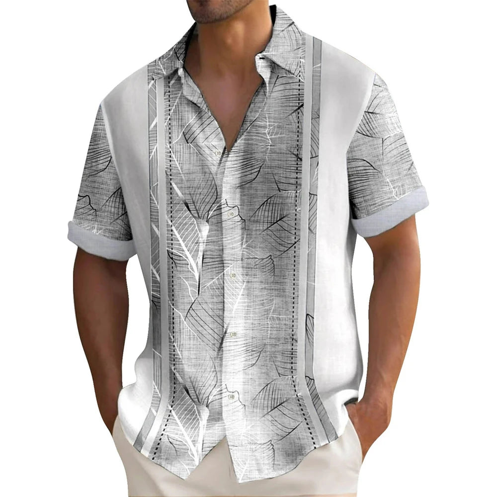 Chemise à manches courtes revers rétro du S au 5XL
