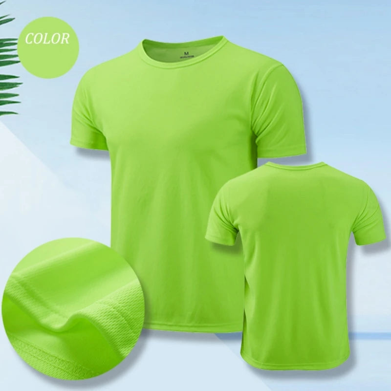 T-shirt de sport à manches courtes à séchage rapide pour hommes et femmes, maillot de gym, chemise de fitness, t-shirt de course, vêtements de sport respirants pour adolescents MAEJORKEN
